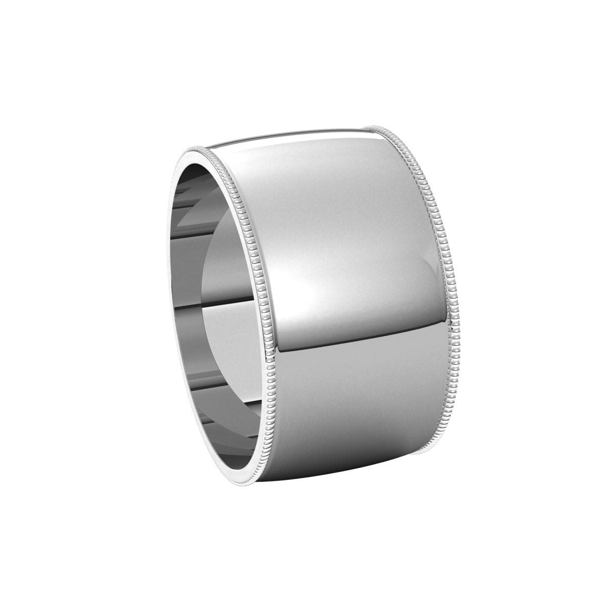 Lightweight Milgrain Half Round Band