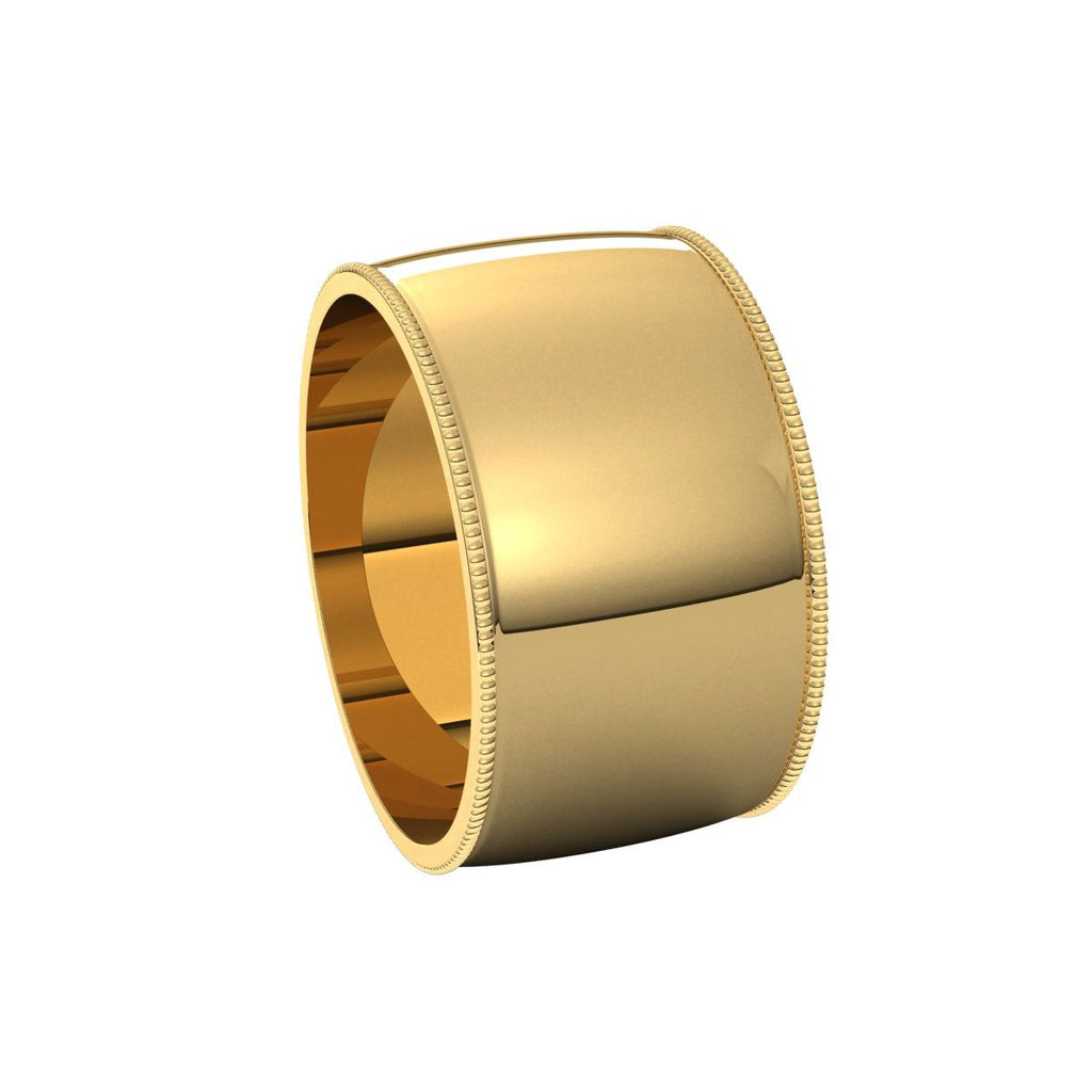 Lightweight Milgrain Half Round Band