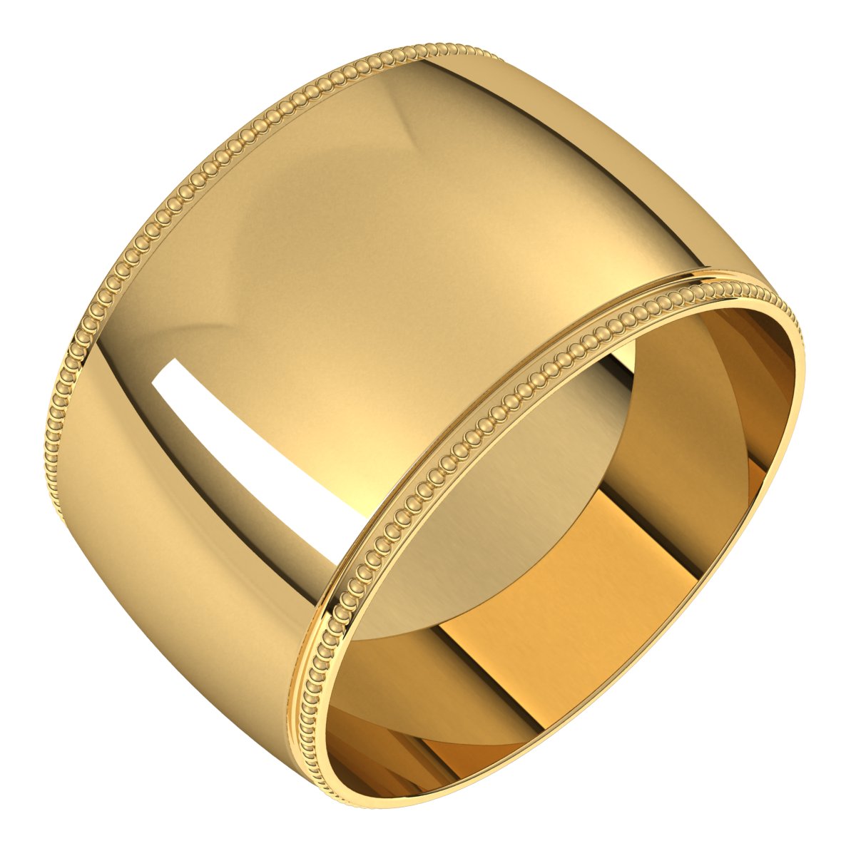 Lightweight Milgrain Half Round Band