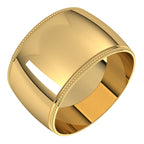 Lightweight Milgrain Half Round Band