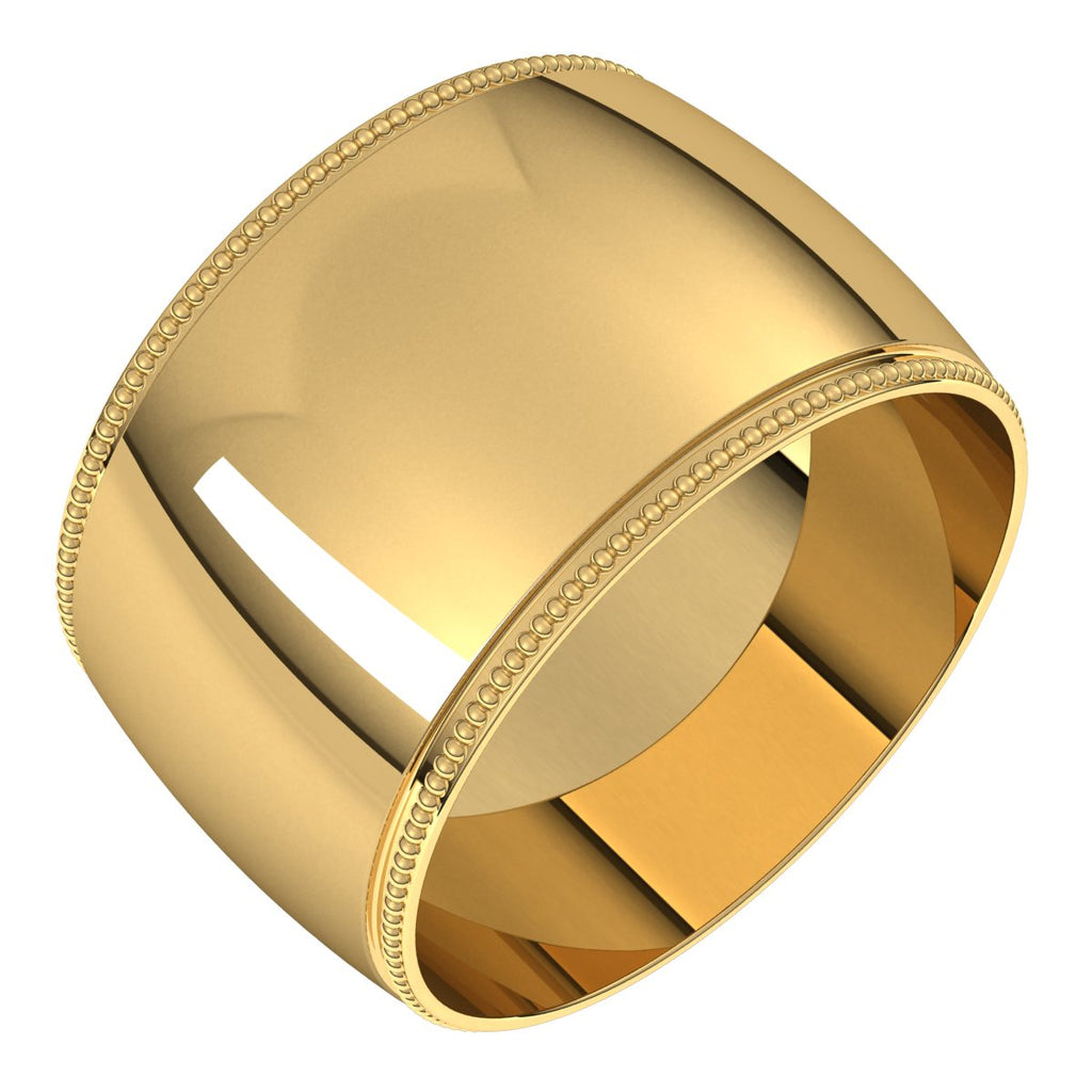 Lightweight Milgrain Half Round Band