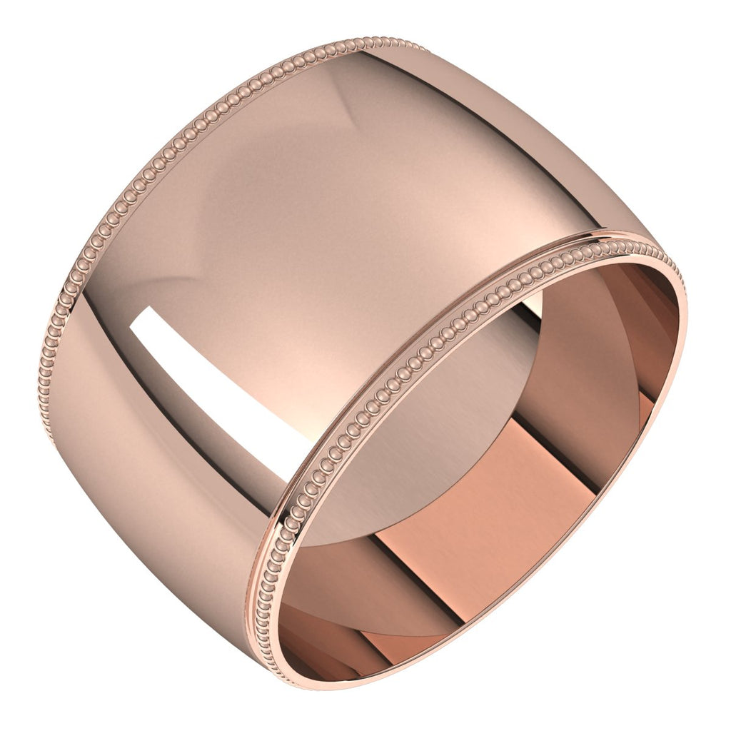 Lightweight Milgrain Half Round Band