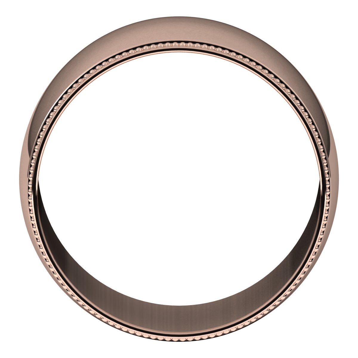 Lightweight Milgrain Half Round Band