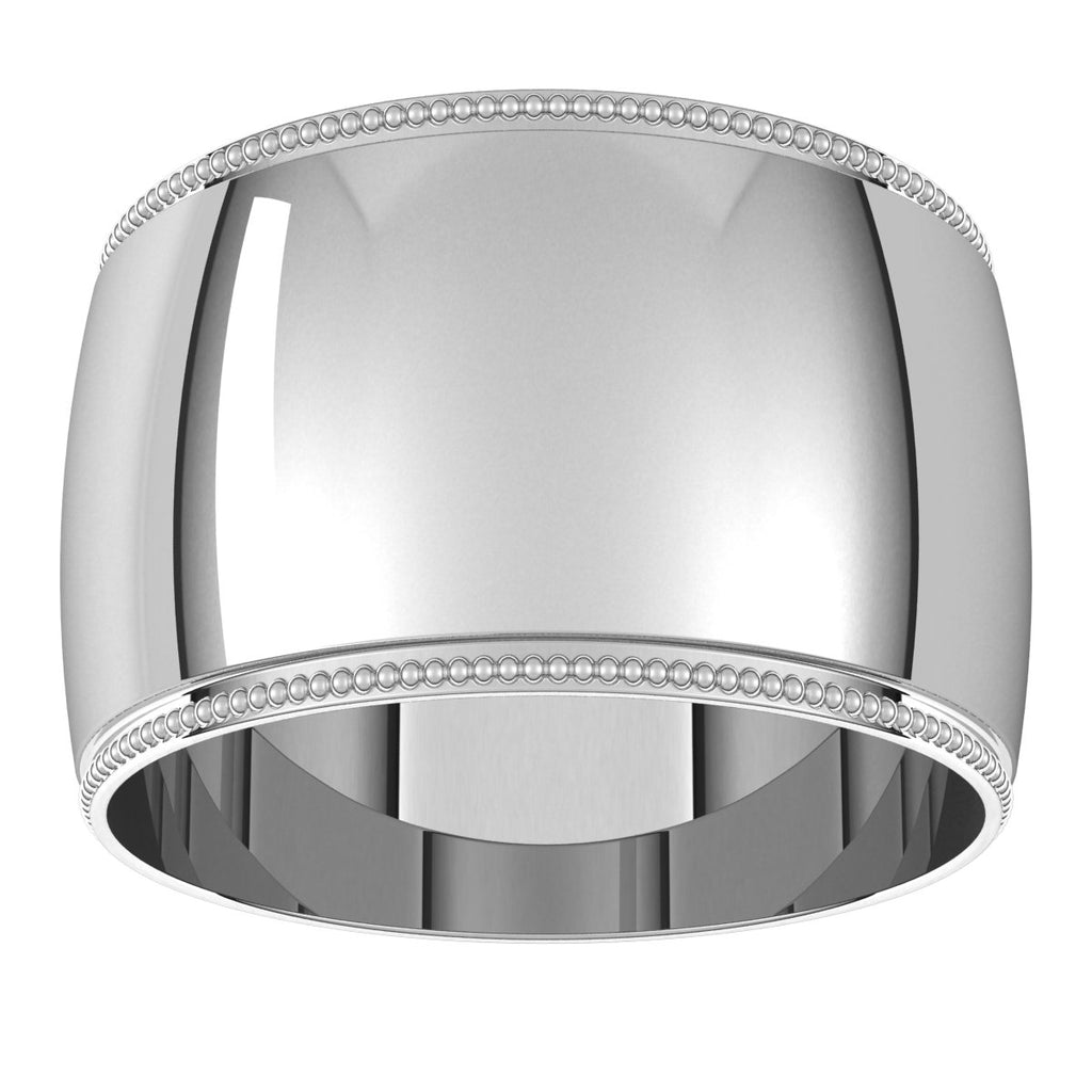 Lightweight Milgrain Half Round Band
