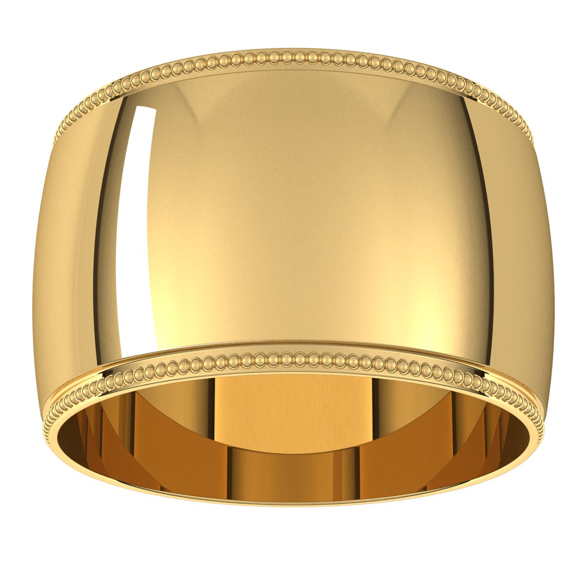 Lightweight Milgrain Half Round Band