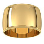 Lightweight Milgrain Half Round Band
