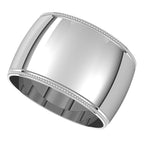 Lightweight Milgrain Half Round Band