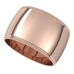 Lightweight Milgrain Half Round Band