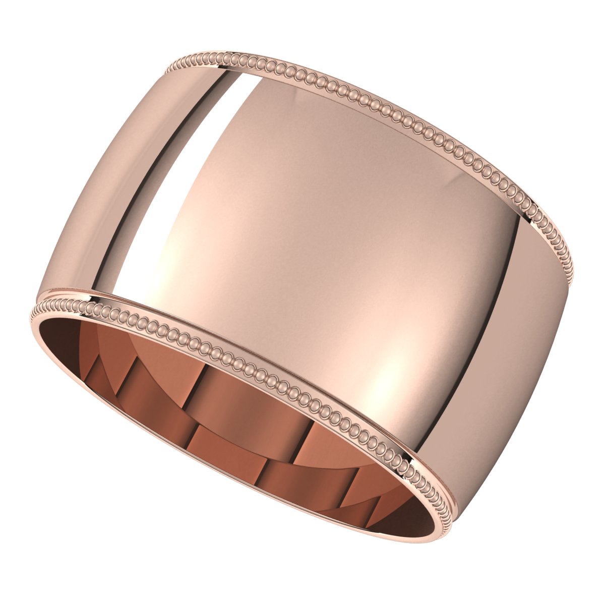 Lightweight Milgrain Half Round Band