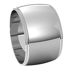 Lightweight Milgrain Half Round Band