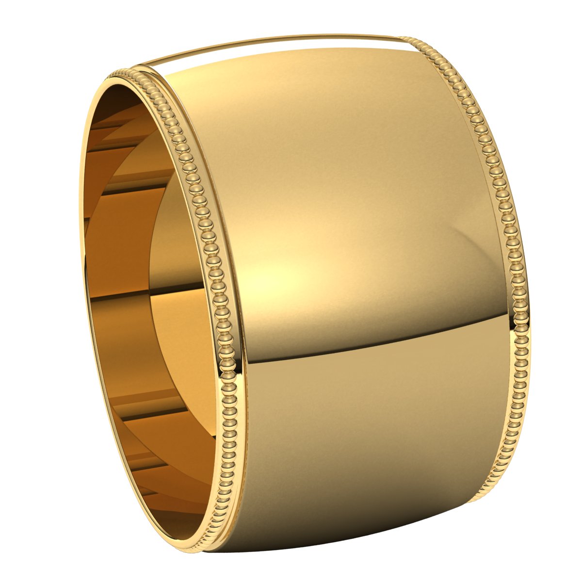Lightweight Milgrain Half Round Band