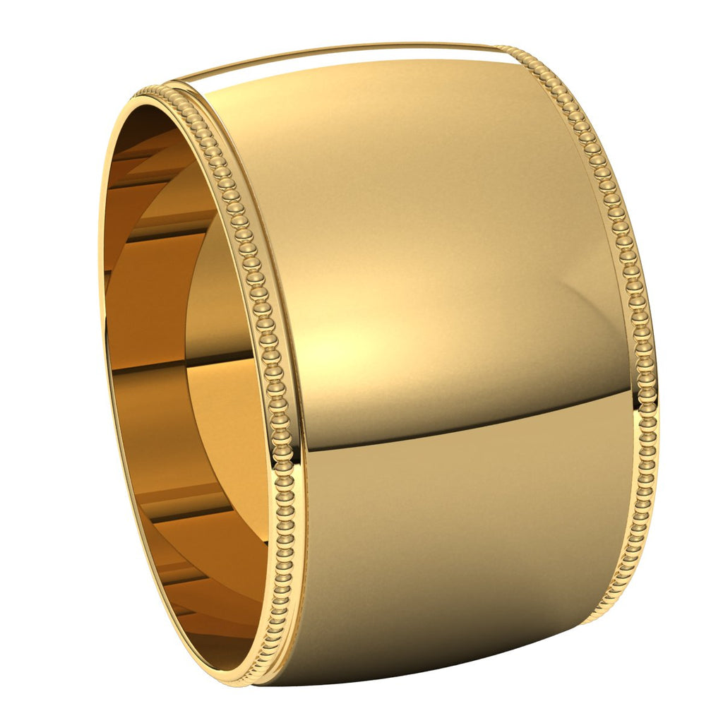Lightweight Milgrain Half Round Band