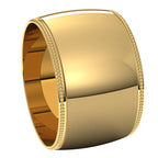 Lightweight Milgrain Half Round Band