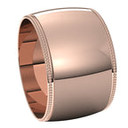 Lightweight Milgrain Half Round Band