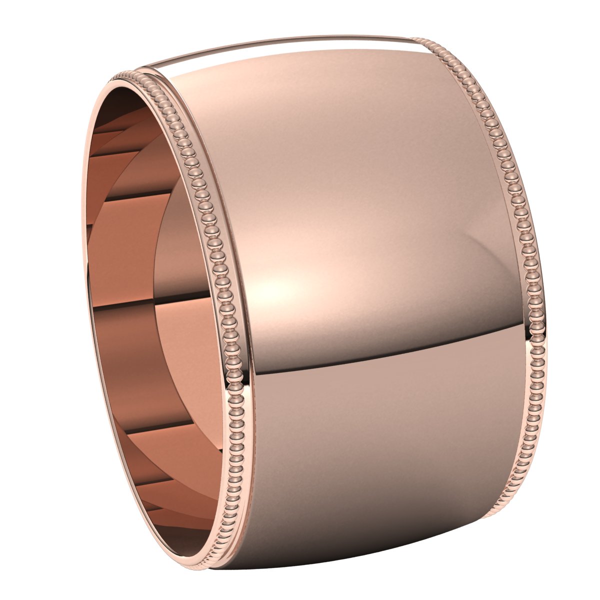 Lightweight Milgrain Half Round Band