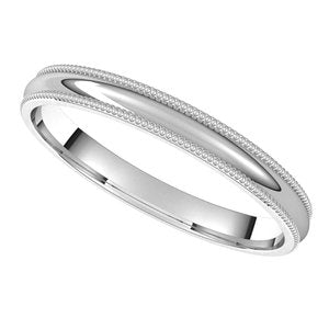 Milgrain Comfort-Fit Half Round Band