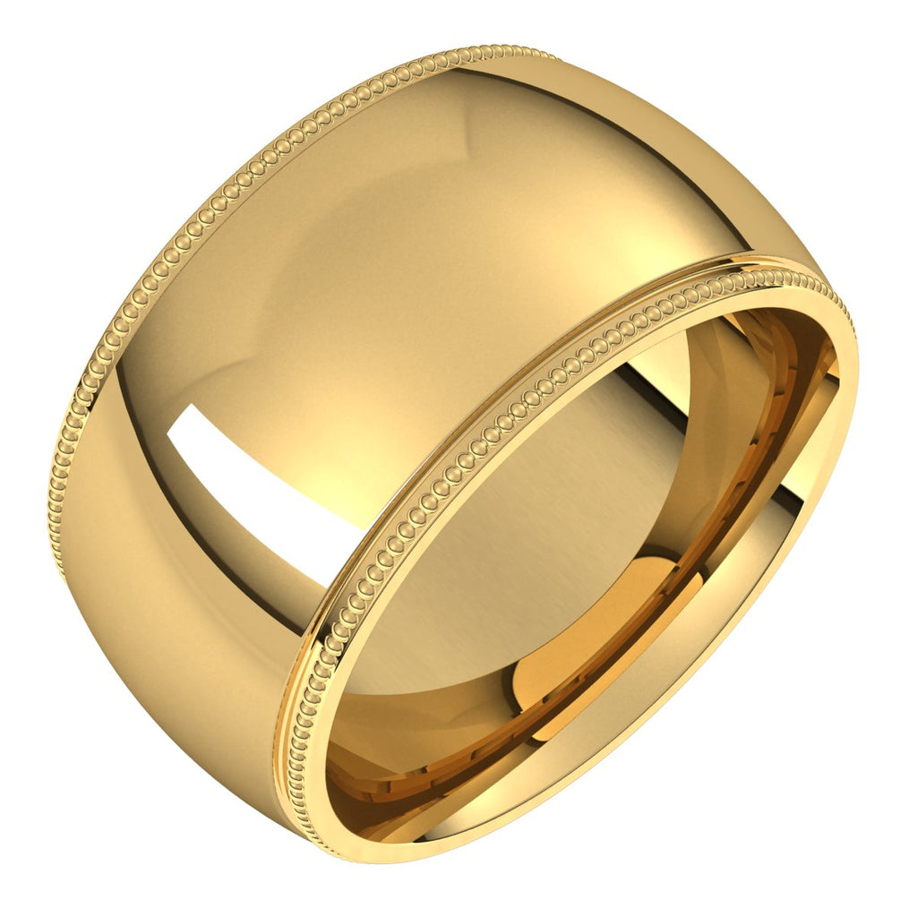Milgrain Comfort-Fit Half Round Band