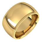 Milgrain Comfort-Fit Half Round Band