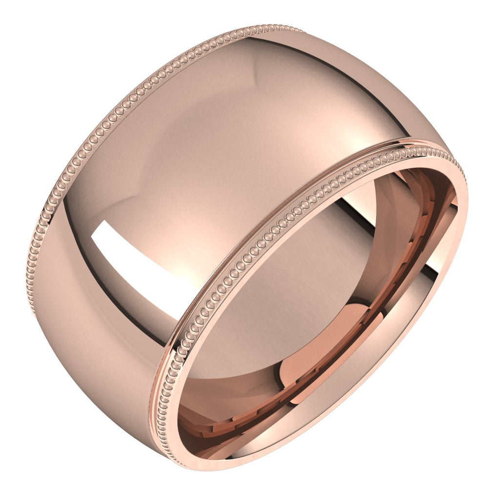 Milgrain Comfort-Fit Half Round Band