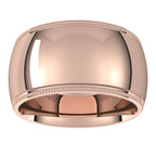 Milgrain Comfort-Fit Half Round Band