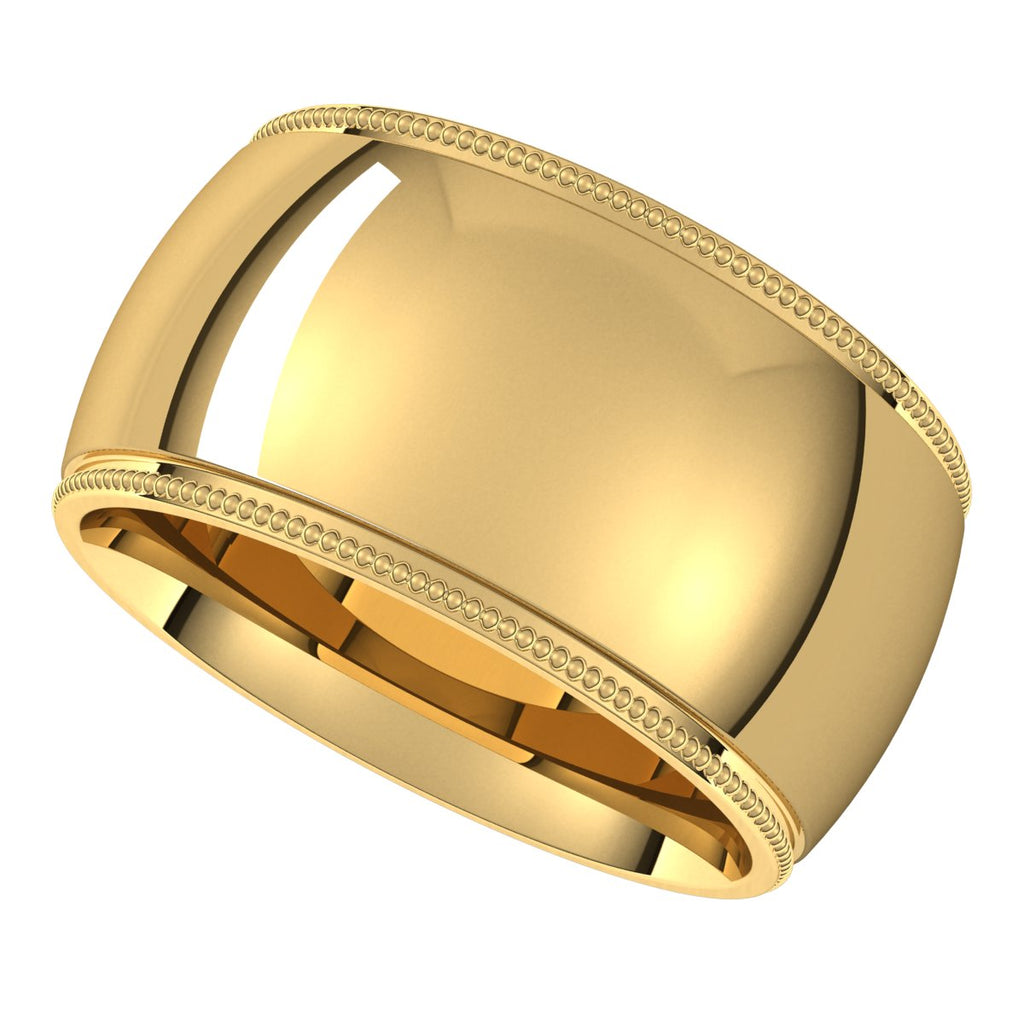 Milgrain Comfort-Fit Half Round Band