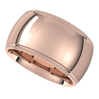 Milgrain Comfort-Fit Half Round Band