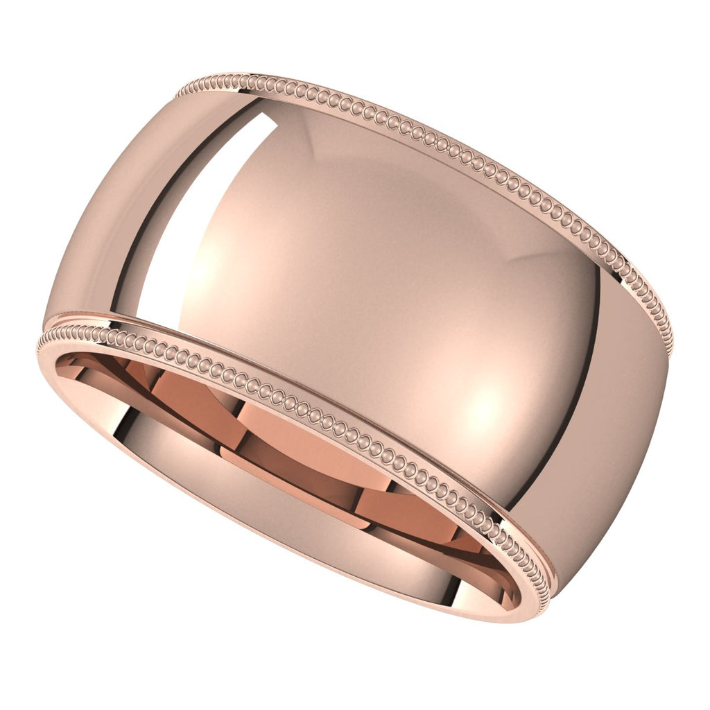 Milgrain Comfort-Fit Half Round Band