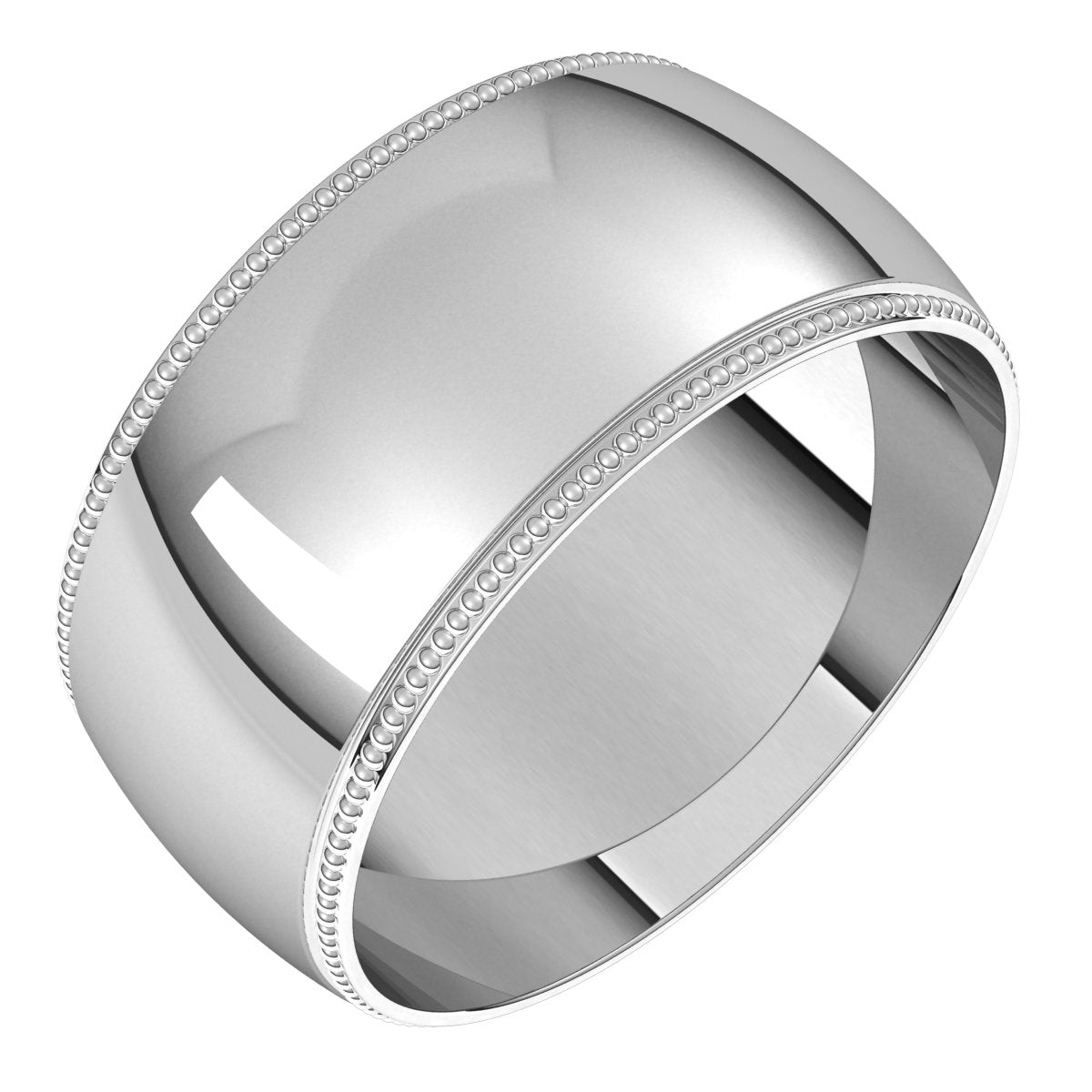 Lightweight Milgrain Half Round Band