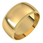 Lightweight Milgrain Half Round Band