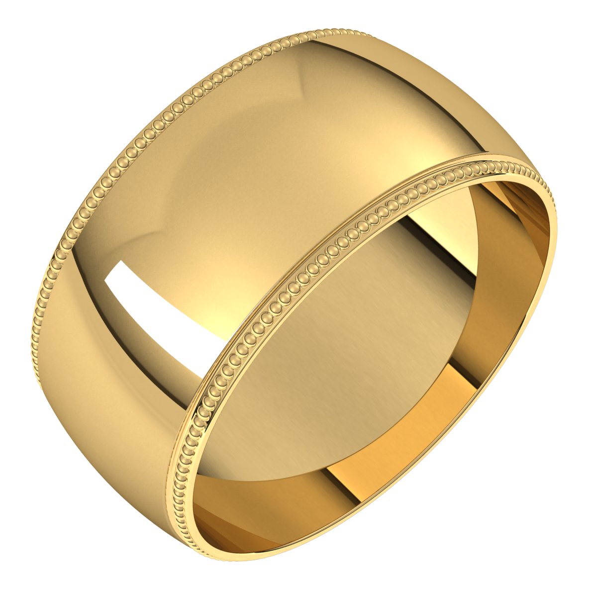Lightweight Milgrain Half Round Band