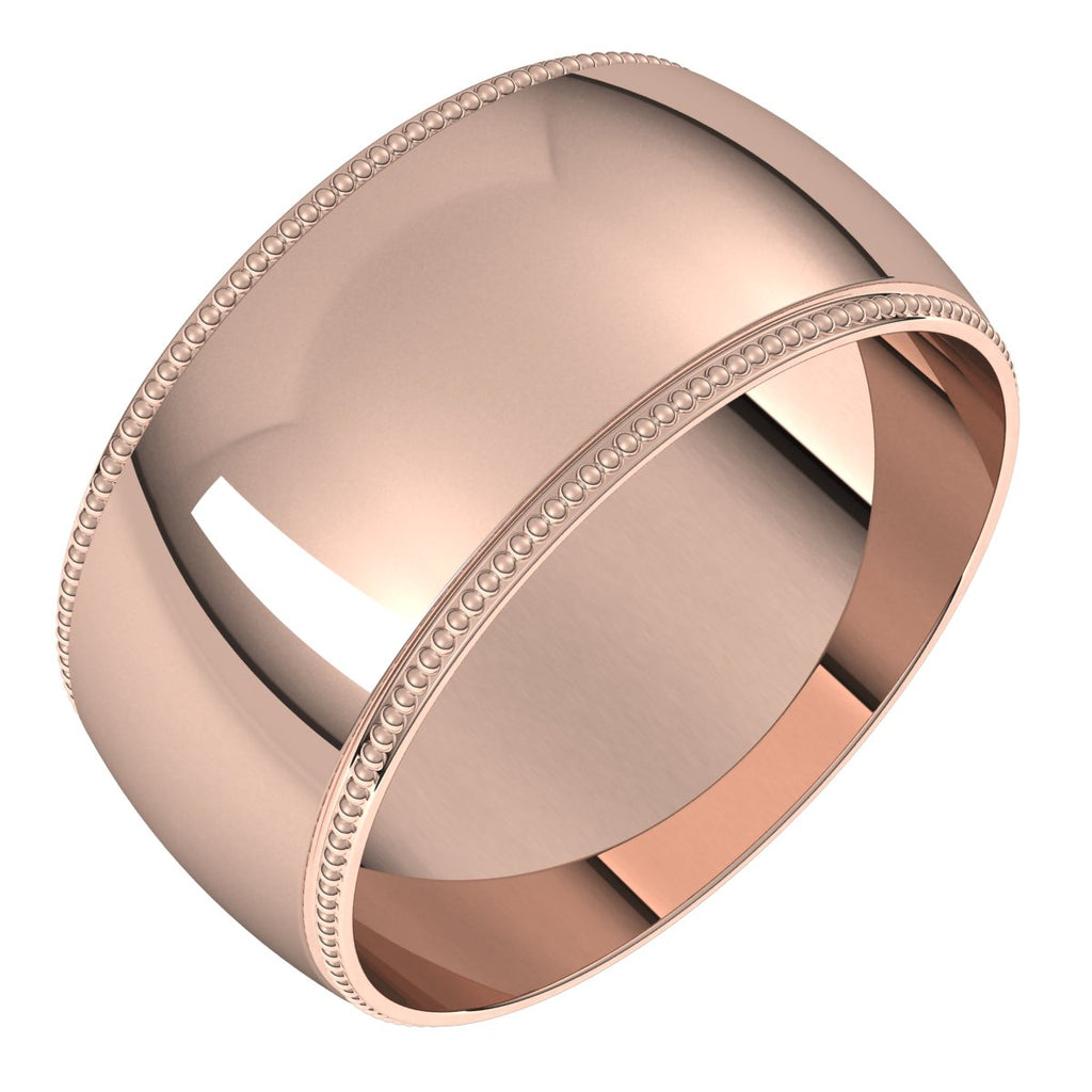 Lightweight Milgrain Half Round Band