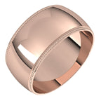 Lightweight Milgrain Half Round Band