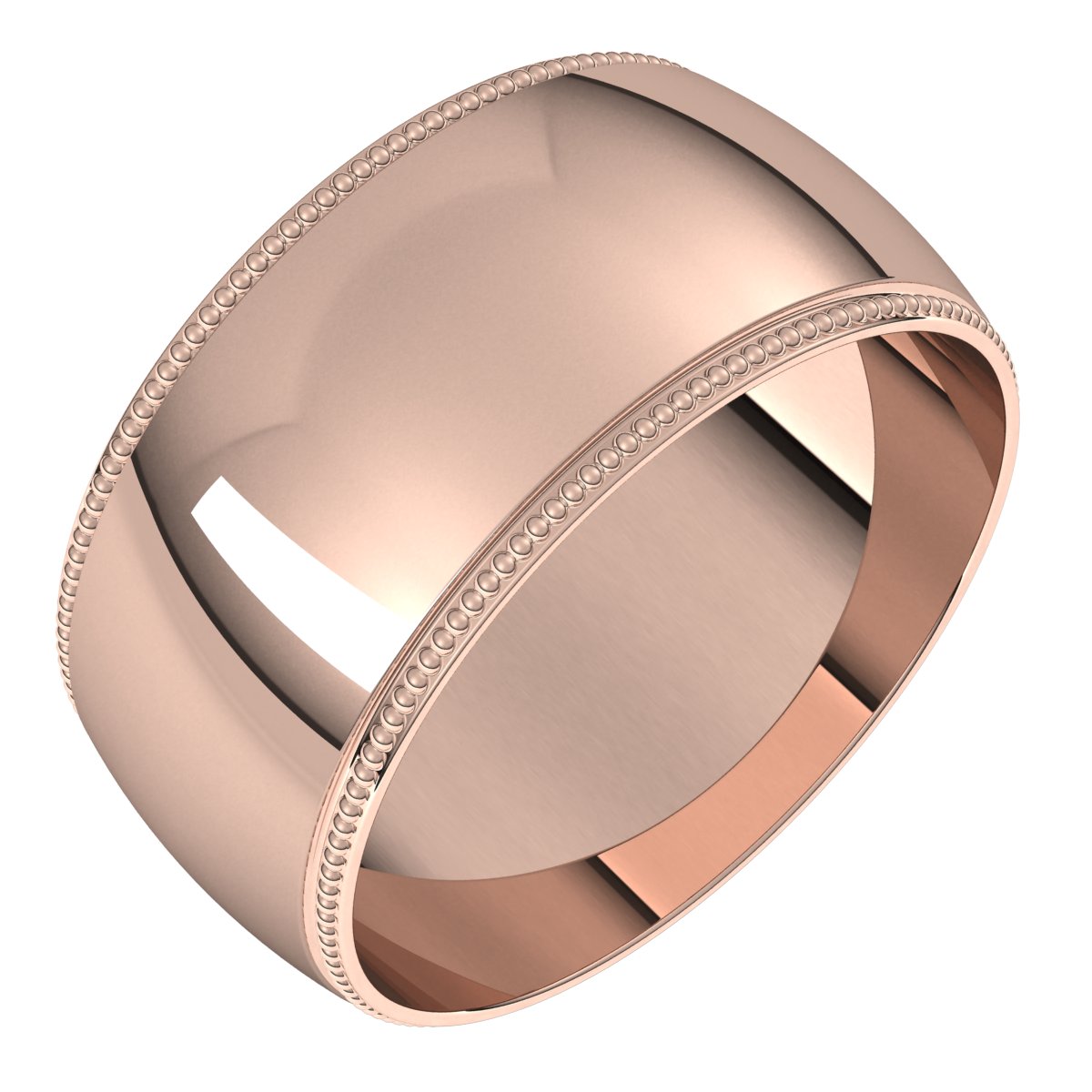 Lightweight Milgrain Half Round Band