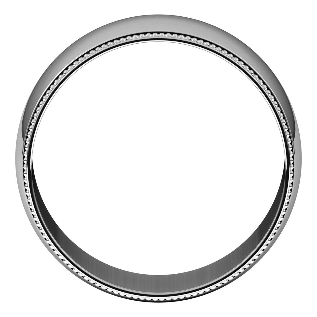 Lightweight Milgrain Half Round Band