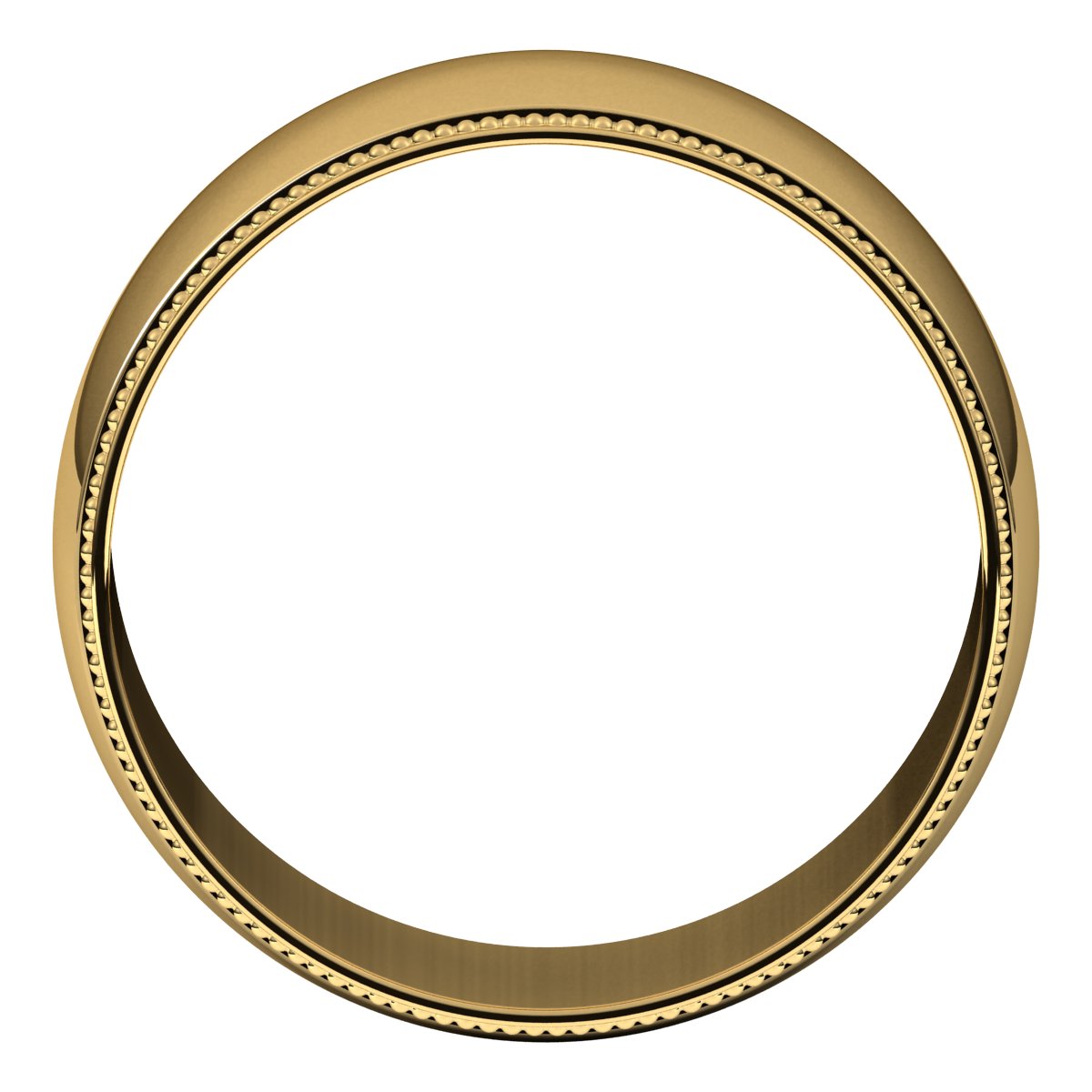 Lightweight Milgrain Half Round Band