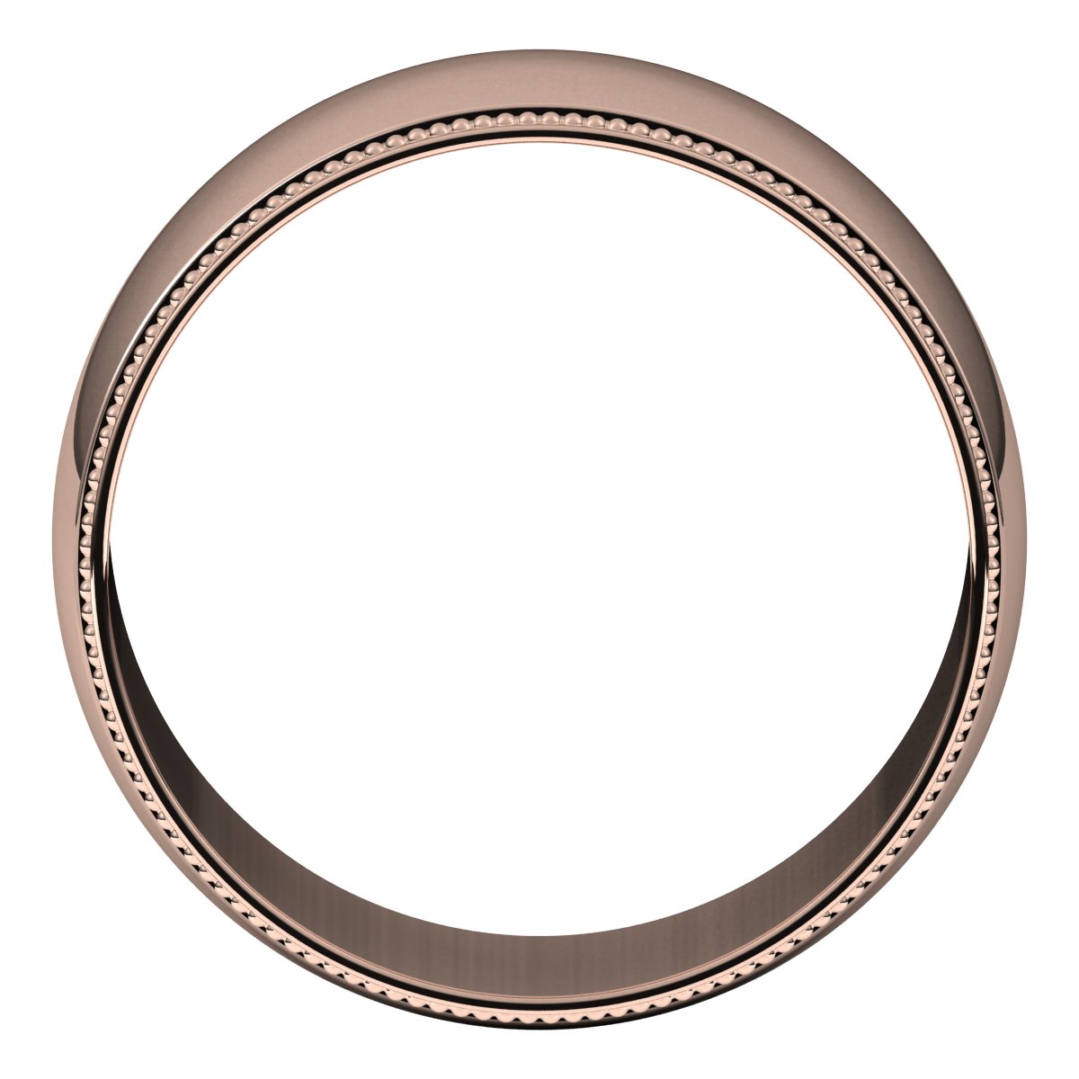 Lightweight Milgrain Half Round Band