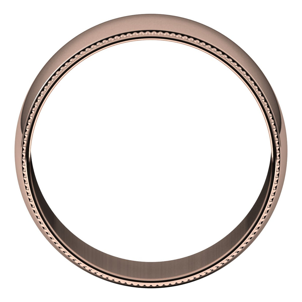 Lightweight Milgrain Half Round Band