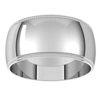 Lightweight Milgrain Half Round Band