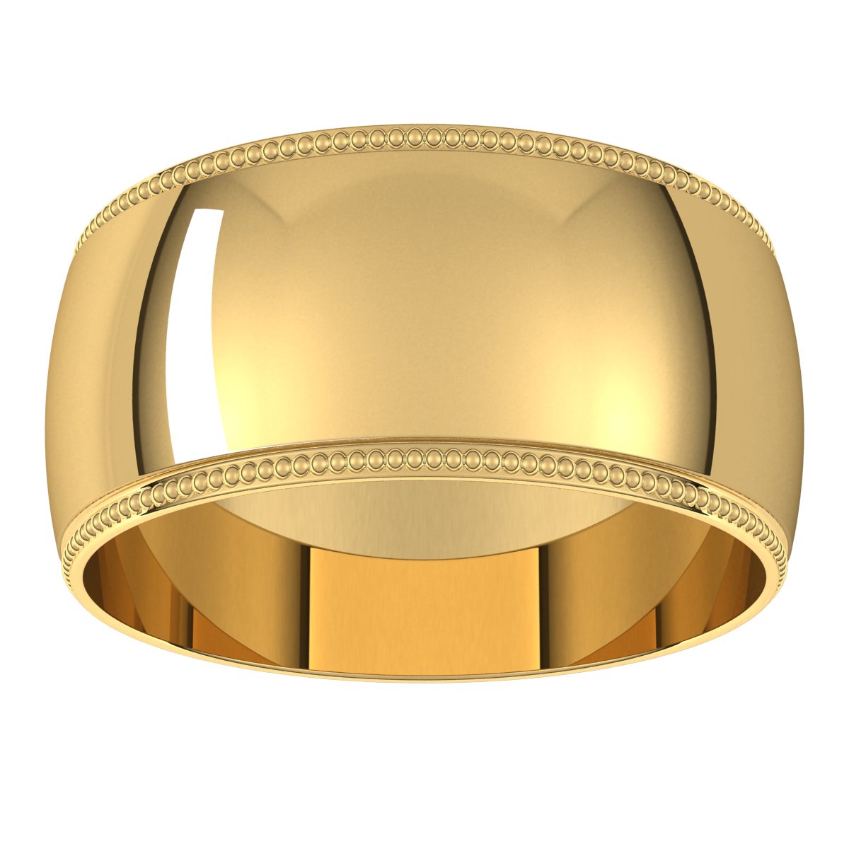 Lightweight Milgrain Half Round Band