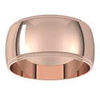 Lightweight Milgrain Half Round Band