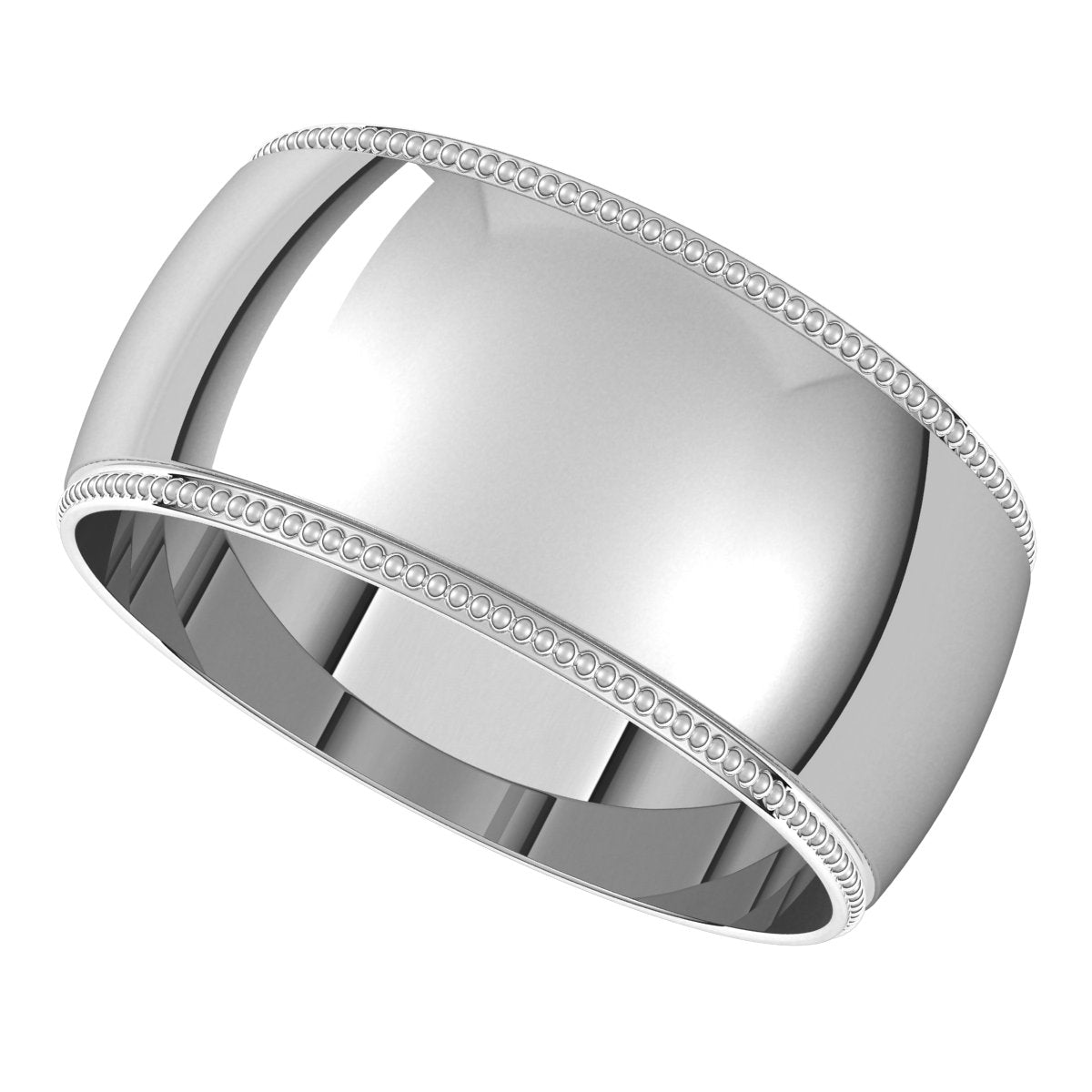 Lightweight Milgrain Half Round Band