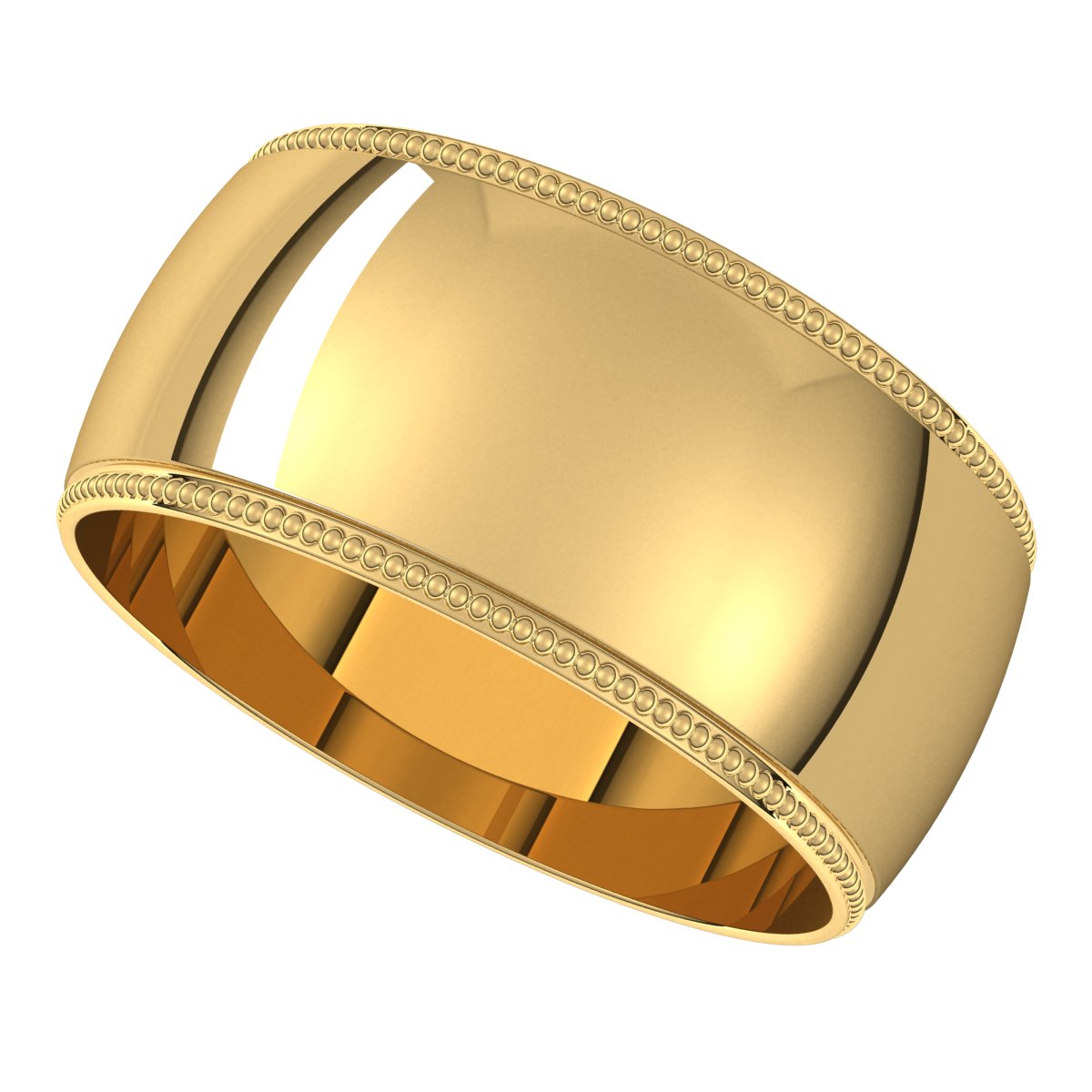 Lightweight Milgrain Half Round Band