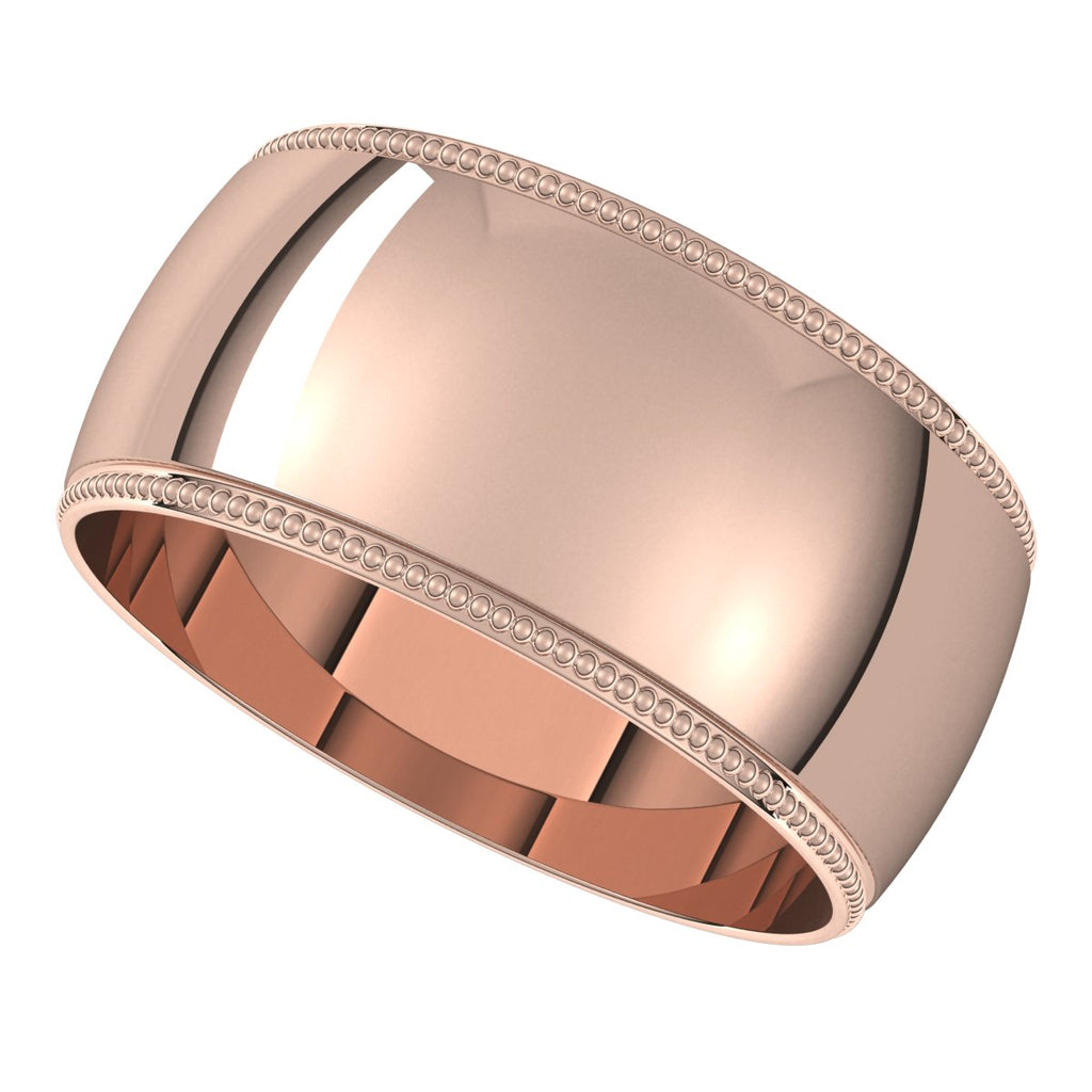 Lightweight Milgrain Half Round Band