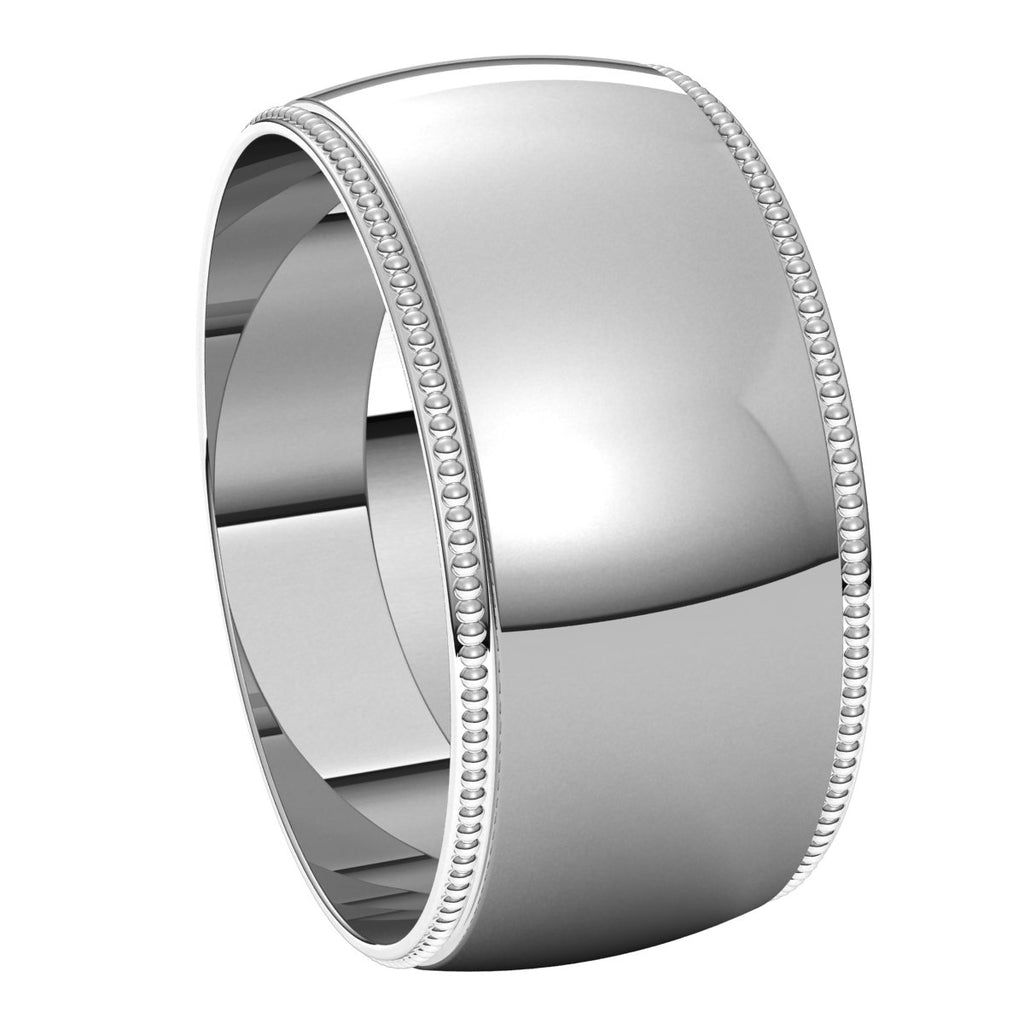 Lightweight Milgrain Half Round Band
