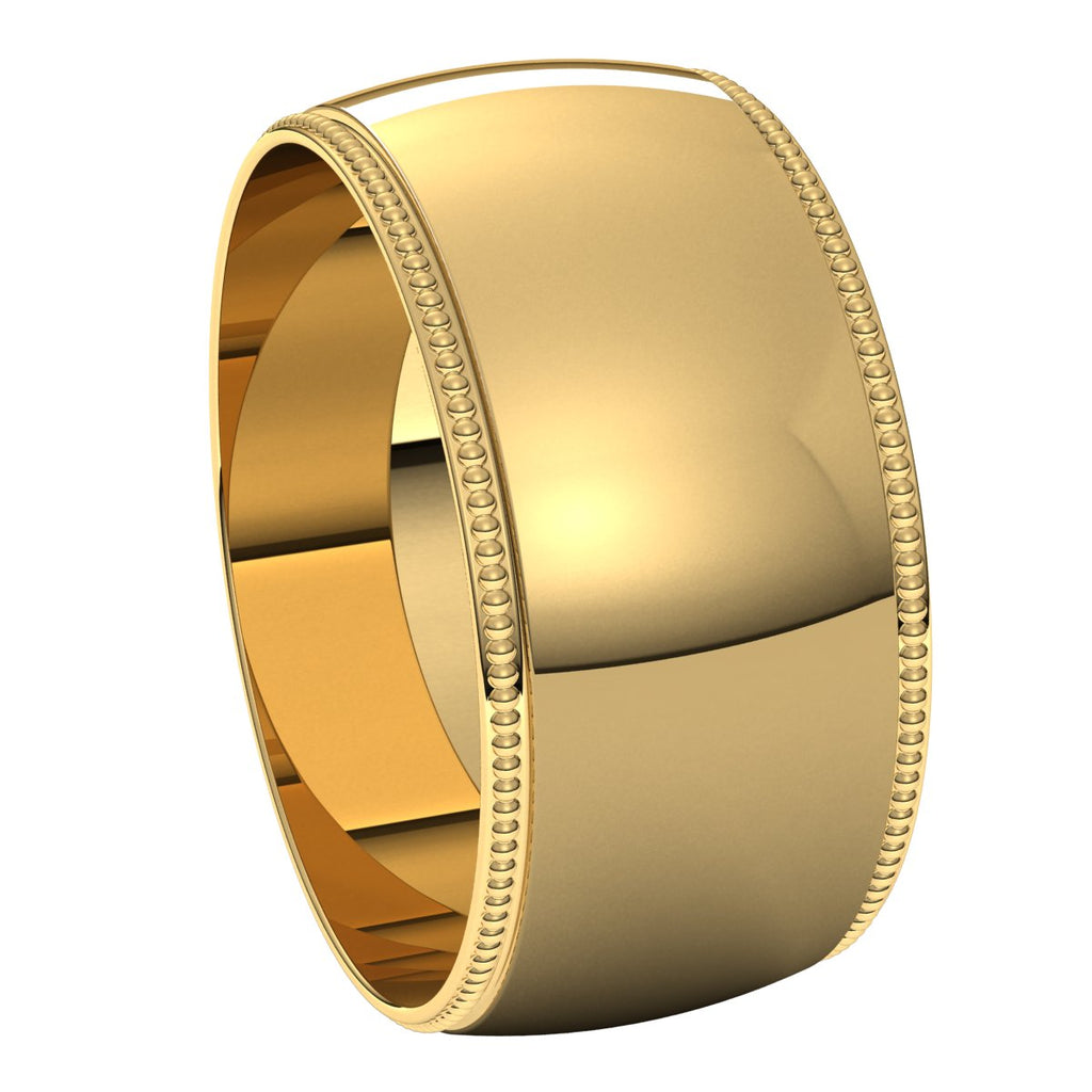 Lightweight Milgrain Half Round Band