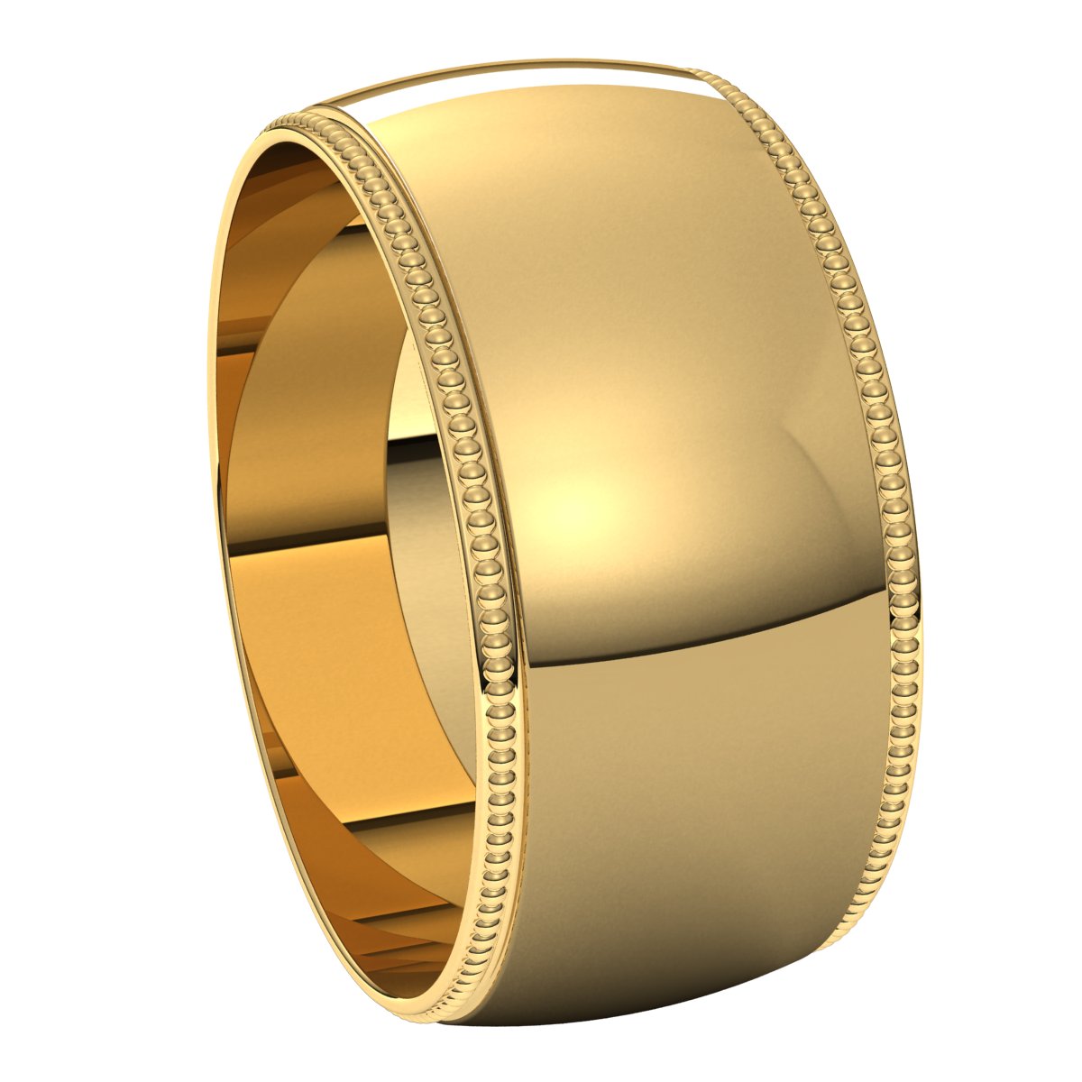 Lightweight Milgrain Half Round Band