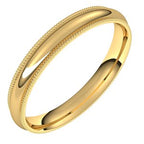 Lightweight Milgrain Comfort-Fit Half Round Band