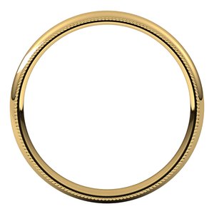 Lightweight Milgrain Comfort-Fit Half Round Band