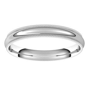 Lightweight Milgrain Comfort-Fit Half Round Band