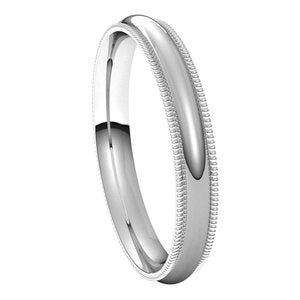 Lightweight Milgrain Comfort-Fit Half Round Band